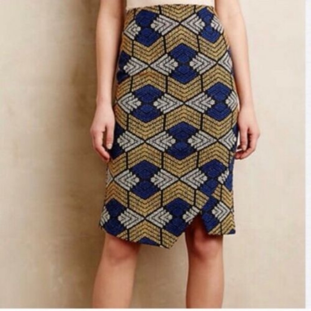 Anthro Maeve Kanara Pencil Skirt Stretch - Picture 1 of 8